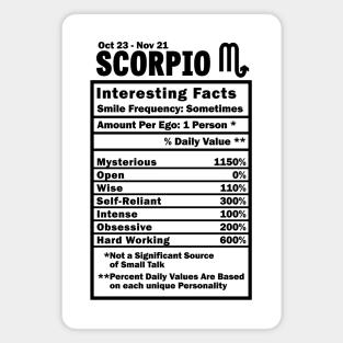 Scorpio Zodiac Personality Traits - Male Female Gender Neutral Magnet